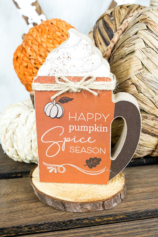 6 x 4 'Pumpkin Spice Season' Wood Tabletop Coffee Mug